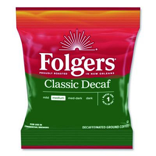Folgers Classic Decaf Ground Coffee Fraction Pack, Classic Roast Decaf, 1.5 oz, 42/Carton (06433)