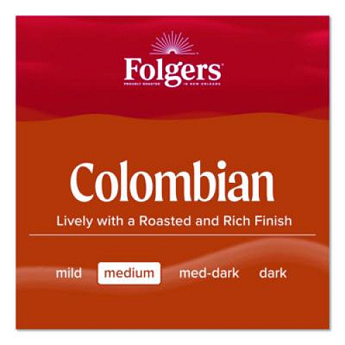 Folgers Colombian Ground Coffee Fraction Pack. 100% Colombian, 1.75 oz Fraction Pack, 42/Carton (06451)