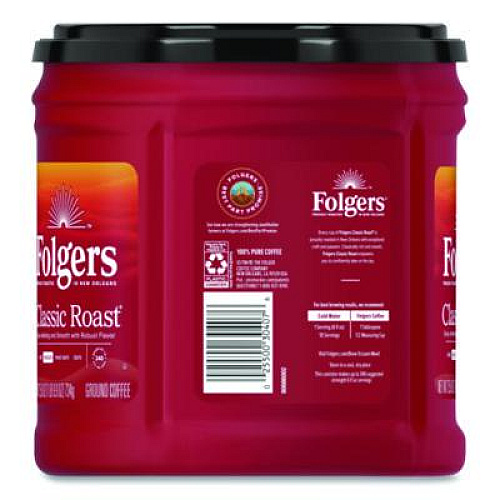 Folgers Coffee, Classic Roast, Ground, 25.9 oz Canister, 6/Carton (20421CT)