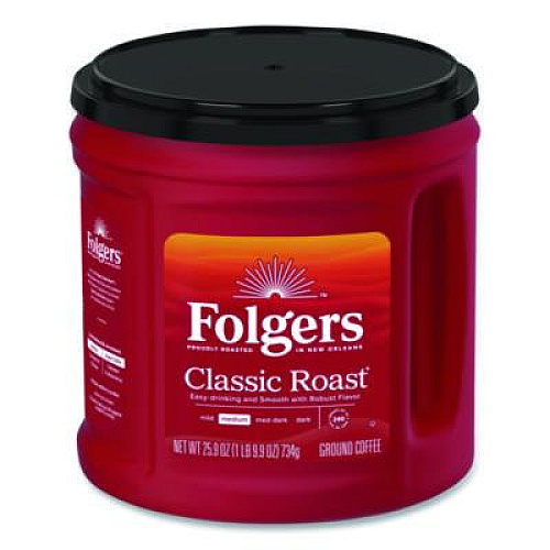 Folgers Coffee, Classic Roast, Ground, 25.9 oz Canister (20421EA)
