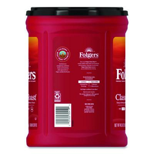 Folgers Classic Roast Ground Coffee, 40.3 oz Canister, 6/Carton (30419CT)