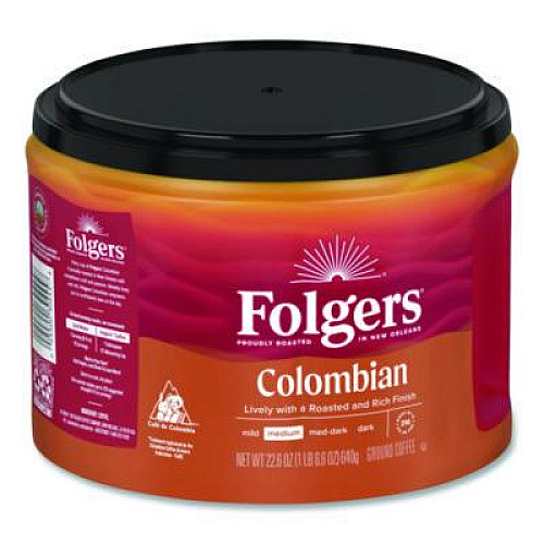 Folgers 100% Columbian Coffee, 22.6 oz Canister (30445)