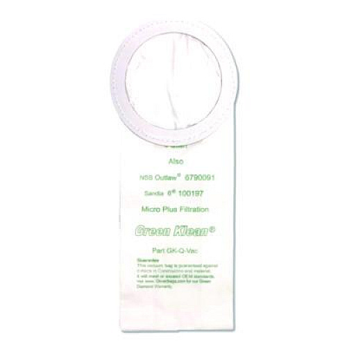 Green Klean Replacement Vacuum Bags, Fits NSS Outlaw/ProTeam QuarterVac/Sandia/Sanitaire, 10/Pack (QVACP)