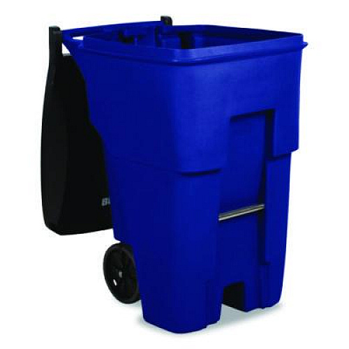 Rubbermaid Commercial Square Brute Rollout Container, 95 gal, Resin, Blue (9W2273BLU)