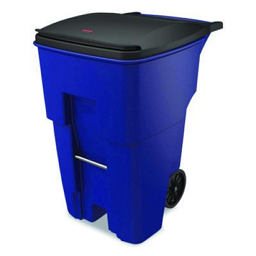 Rubbermaid Commercial Square Brute Rollout Container, 95 gal, Resin, Blue (9W2273BLU)