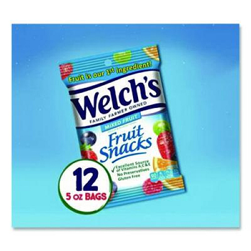 Welch's Fruit Snacks, Mixed Fruit, 5 oz Pouch, 12/Carton (PIM05098)