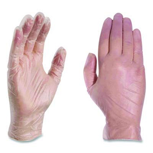 AMMEX Professional Vinyl Exam Gloves, Powder-Free, Large, Clear, 100/Box (VPF66100)