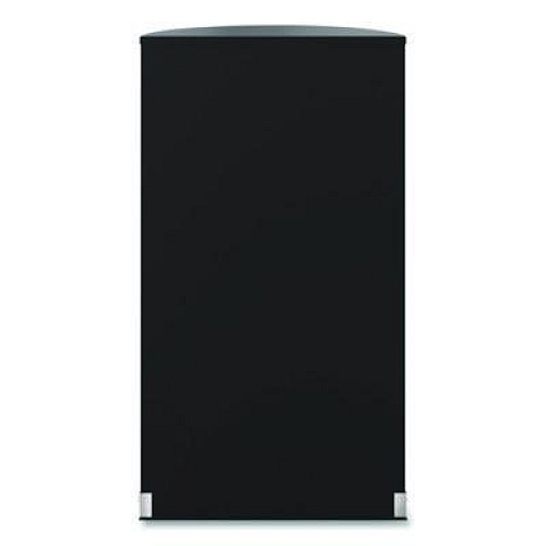Suncast Commercial Half Round Metal Trash Can, 9 gal, Steel, Black (MTCRES901BK)