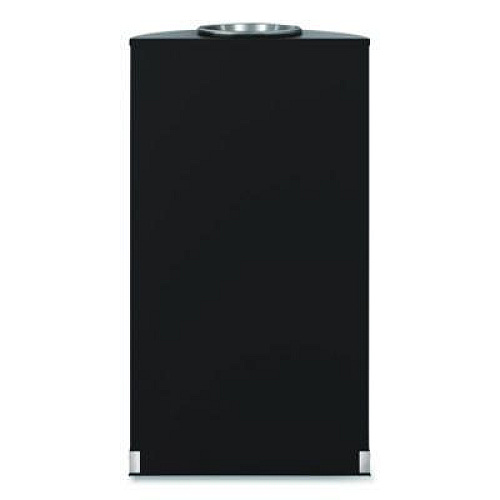 Suncast Commercial Half Round Metal Trash Can with Ashtray, 9 gal, Steel, Black (MTCRES901BKS)