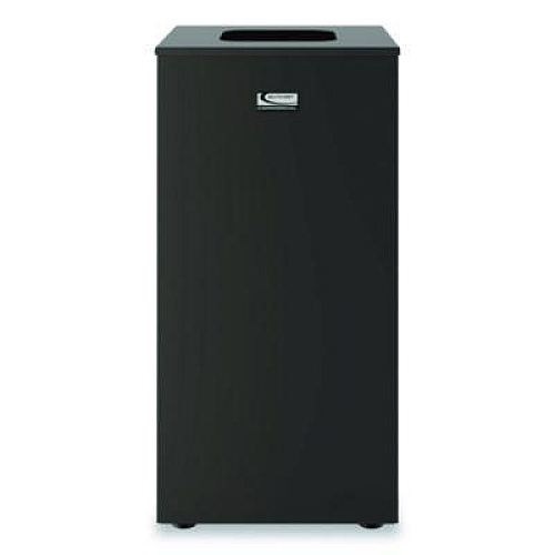 Suncast Commercial Square Metal Decorative Can, Steel, 24 gal, Black (MTCSQ240)