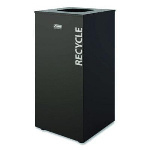 Suncast Commercial Square Metal Decorative Can, Steel, 24 gal, Black (MTCSQ240)