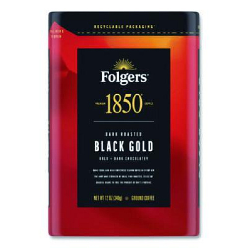 1850 Black Gold Roast Ground Coffee, 12 oz Canister (12722EA)