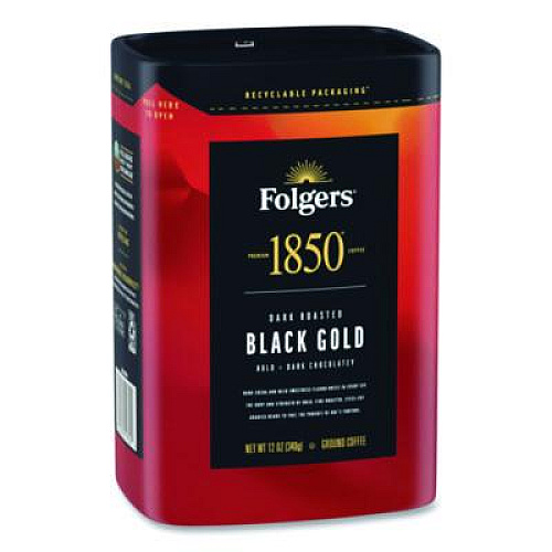 1850 Black Gold Roast Ground Coffee, 12 oz Canister (12722EA)