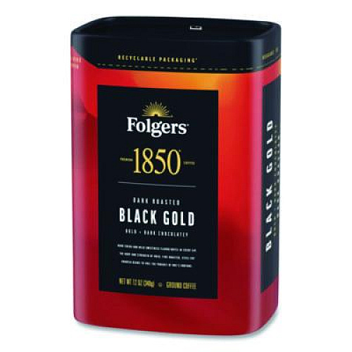 1850 Black Gold Roast Ground Coffee, 12 oz Canister (12722EA)