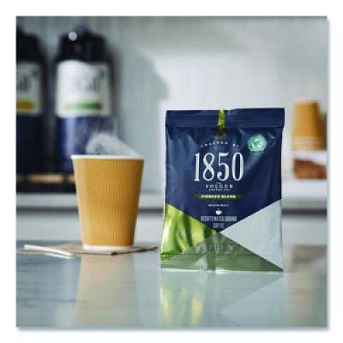 1850 Pioneer Blend Decaf Ground Coffee, 2.5 oz Fraction Pack, 24 Packs/Carton (21513)