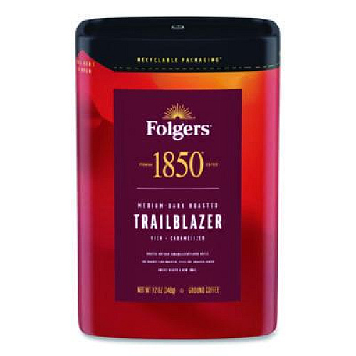 1850 Trailblazer Roast Ground Coffee, 12 oz Canister (62881EA)