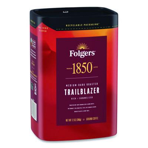 1850 Trailblazer Roast Ground Coffee, 12 oz Canister (62881EA)