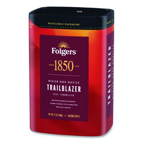1850 Trailblazer Roast Ground Coffee, 12 oz Canister (62881EA)