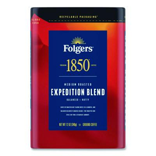 1850 Expedition Blend Roast Ground Coffee, 12 oz Canister (93312EA)