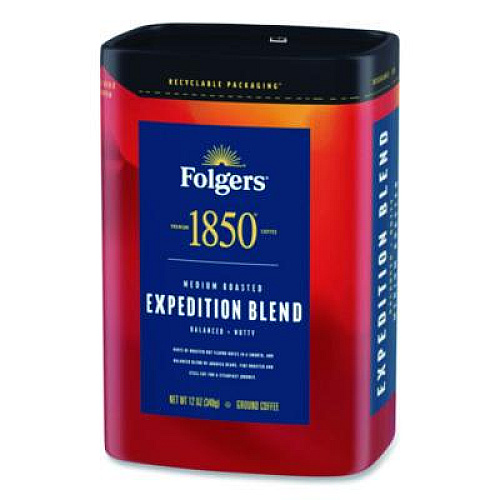 1850 Expedition Blend Roast Ground Coffee, 12 oz Canister (93312EA)