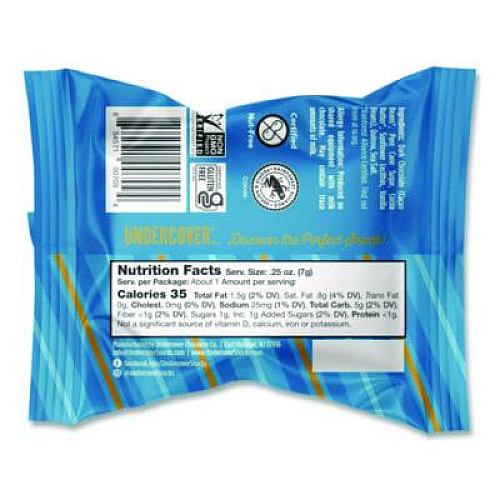 UNDERCOVER Snacks Dark Chocolate and Sea Salt Mini Quinoa Crisps, 0.25 oz Bag, 125/Carton (30700382)