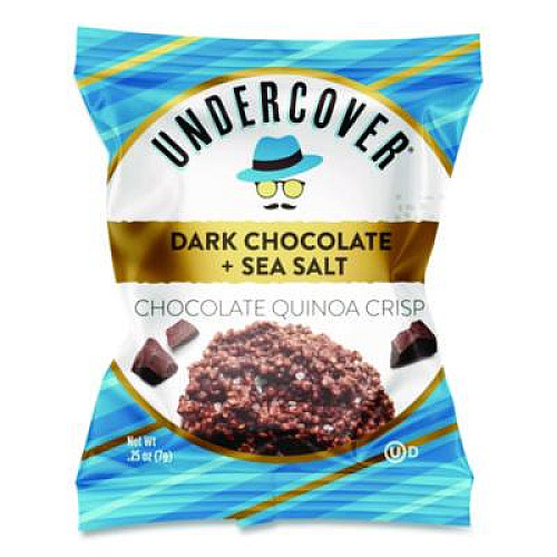 UNDERCOVER Snacks Dark Chocolate and Sea Salt Mini Quinoa Crisps, 0.25 oz Bag, 125/Carton (30700382)