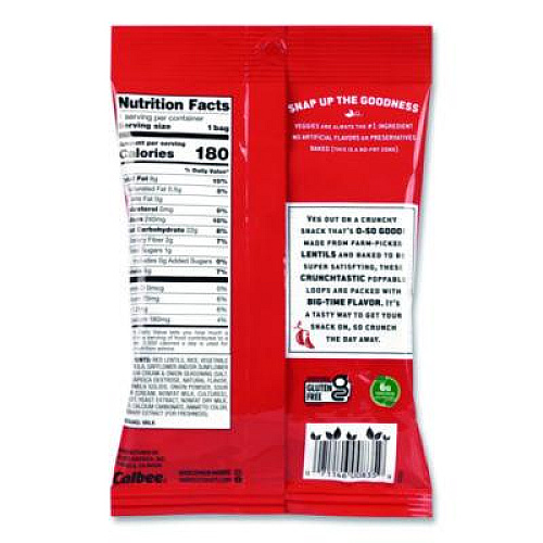 Harvest Snaps Crunchy Loops, Sour Cream and Onion, 1.35 oz Bag, 8/Box (22002516)
