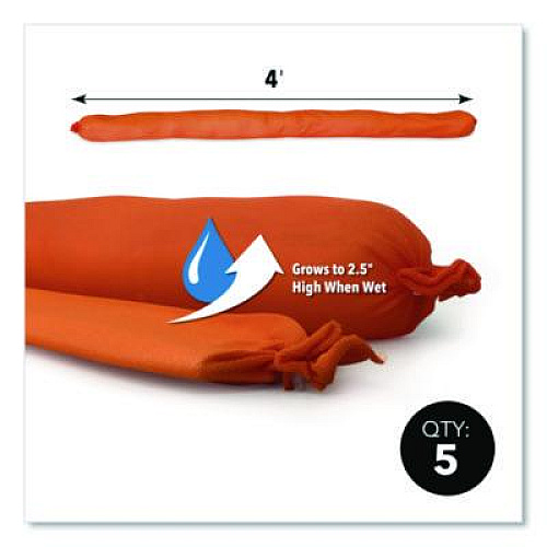 Quick Dam Water Dams, 2.5" x 4 ft x 2.5", 5/Pack (WUB245)