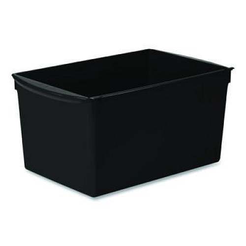 Storex Wide Book Bin, 3.82 gal, 9.2" x 14.5" x 7", Black, 6/Pack (71130U06C)