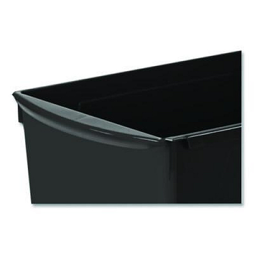 Storex Wide Book Bin, 3.82 gal, 9.2" x 14.5" x 7", Black, 6/Pack (71130U06C)