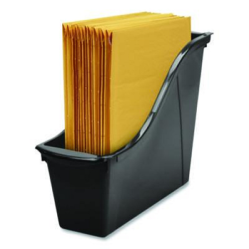 Storex Small Book Bin, 1.5 gal, 4.5" x 11.75" x 8.5", Black, 6/Pack (70123E06C)