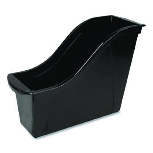 Storex Small Book Bin, 1.5 gal, 4.5" x 11.75" x 8.5", Black, 6/Pack (70123E06C)