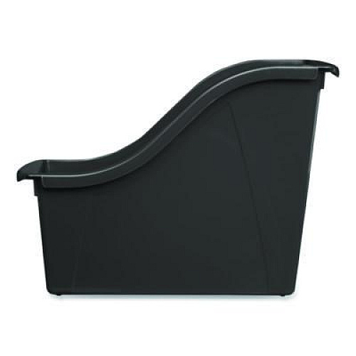 Storex Small Book Bin, 1.5 gal, 4.5" x 11.75" x 8.5", Black, 6/Pack (70123E06C)