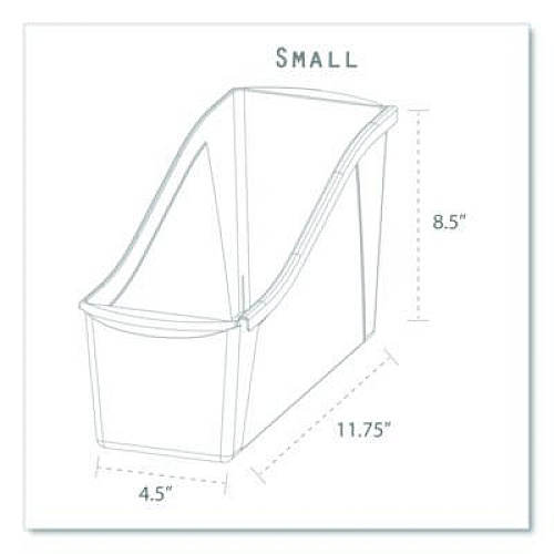 Storex Small Book Bin, 1.5 gal, 4.5" x 11.75" x 8.5", Black, 6/Pack (70123E06C)