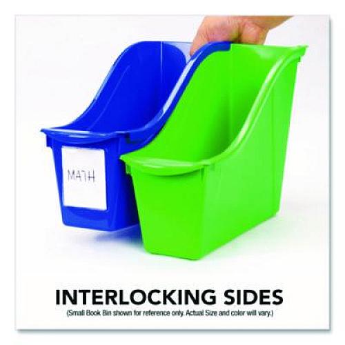 Storex Small Book Bin, 1.5 gal, 4.5" x 11.75" x 8.5", Assorted Bright Colors, 6/Pack (70113U06C)