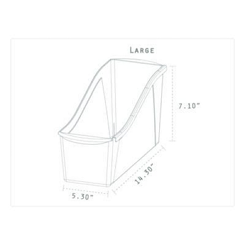 Storex Large Book Bin, 2 gal, 5.3" x 14.3" x 7", Black, 6/Pack (70109E06C)