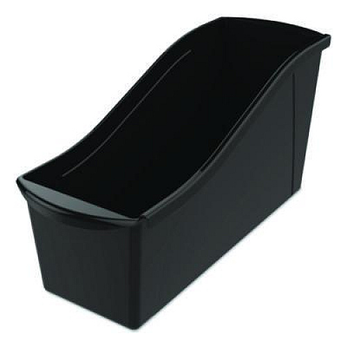 Storex Large Book Bin, 2 gal, 5.3" x 14.3" x 7", Black, 6/Pack (70109E06C)