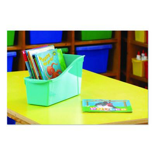 Storex Large Book Bin, 2 gal, 5.3" x 14.3" x 7", Black, 6/Pack (70109E06C)