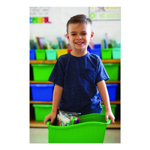 Storex Large Book Bin, 2 gal, 5.3" x 14.3" x 7", Black, 6/Pack (70109E06C)