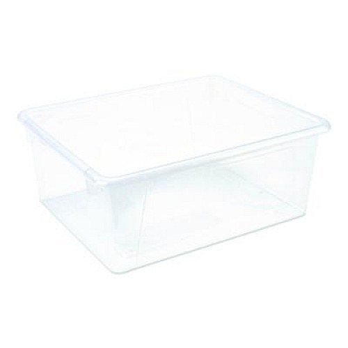 Storex Storage Tray, Deep, 2 gal, 10.65" x 10.65" x 5.2", Clear, 5/Pack (62532U05C)