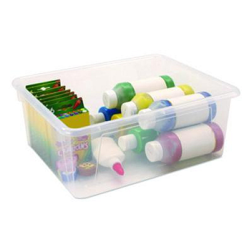 Storex Storage Tray, Deep, 2 gal, 10.65" x 10.65" x 5.2", Clear, 5/Pack (62532U05C)