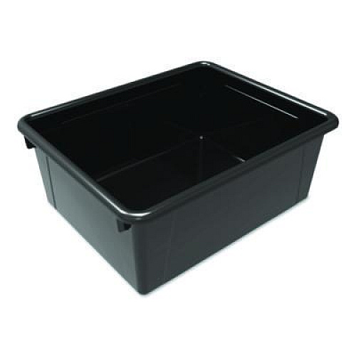 Storex Storage Tray, Deep, 2 gal, 10.65" x 10.65" x 5.2", Black, 5/Pack (62523U05C)