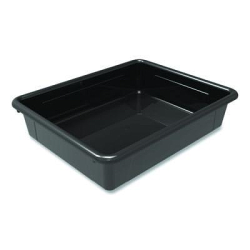 Storex Storage Tray, Flat, 102.4 oz, 10.65" x 10.65" x 2.96", Black, 5/Pack (62516U05C)