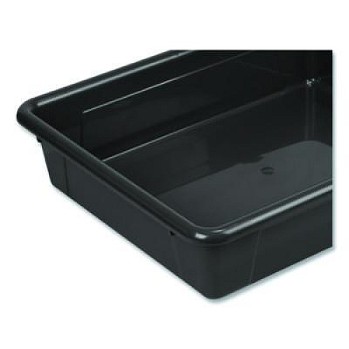 Storex Storage Tray, Flat, 102.4 oz, 10.65" x 10.65" x 2.96", Black, 5/Pack (62516U05C)