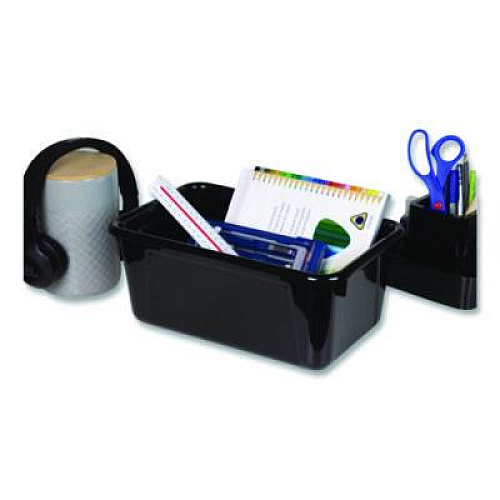 Storex Cubby Bin, Neutral Tones, 1.8 gal, 7.8" x 12.09" x 5.18", Black, 5/Pack (62466E05C)