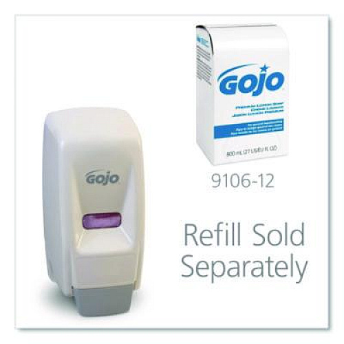 GOJO Bag-In-Box Liquid Soap Dispenser, 800 mL, 5.75 x 5.5 x 5.13, White, 12/Carton (903412)