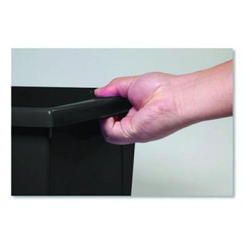 Storex Storage Bin with Lid, 4 gal, 11.25" x 11.25" x 7.87", Black, 6/Pack (61427U06C)