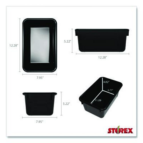 Storex Cubby Bin, Neutral Tones, 1.8 gal, 7.8" x 12.09" x 5.18", Black, 5/Pack (62466E05C)