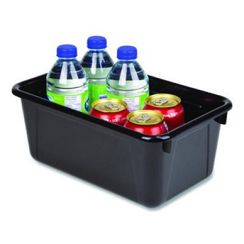 Storex Cubby Bin, Neutral Tones, 1.8 gal, 7.8" x 12.09" x 5.18", Black, 5/Pack (62466E05C)