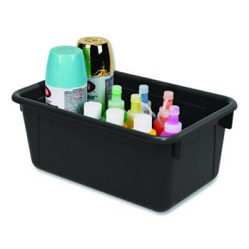 Storex Cubby Bin, Neutral Tones, 1.8 gal, 7.8" x 12.09" x 5.18", Black, 5/Pack (62466E05C)